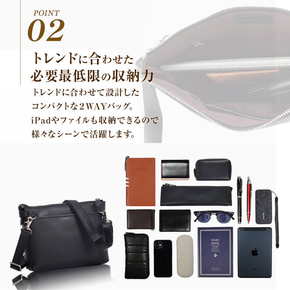 JOYA クラッチバッグ ショルダーバッグ メンズ 本革 おしゃれ