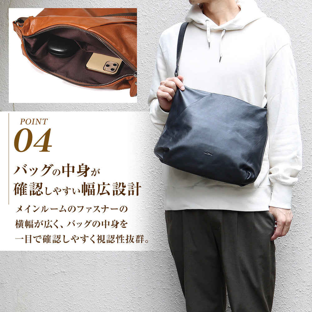 JOYA｜J4572 本革 横型ショルダーバッグ メンズ レディース