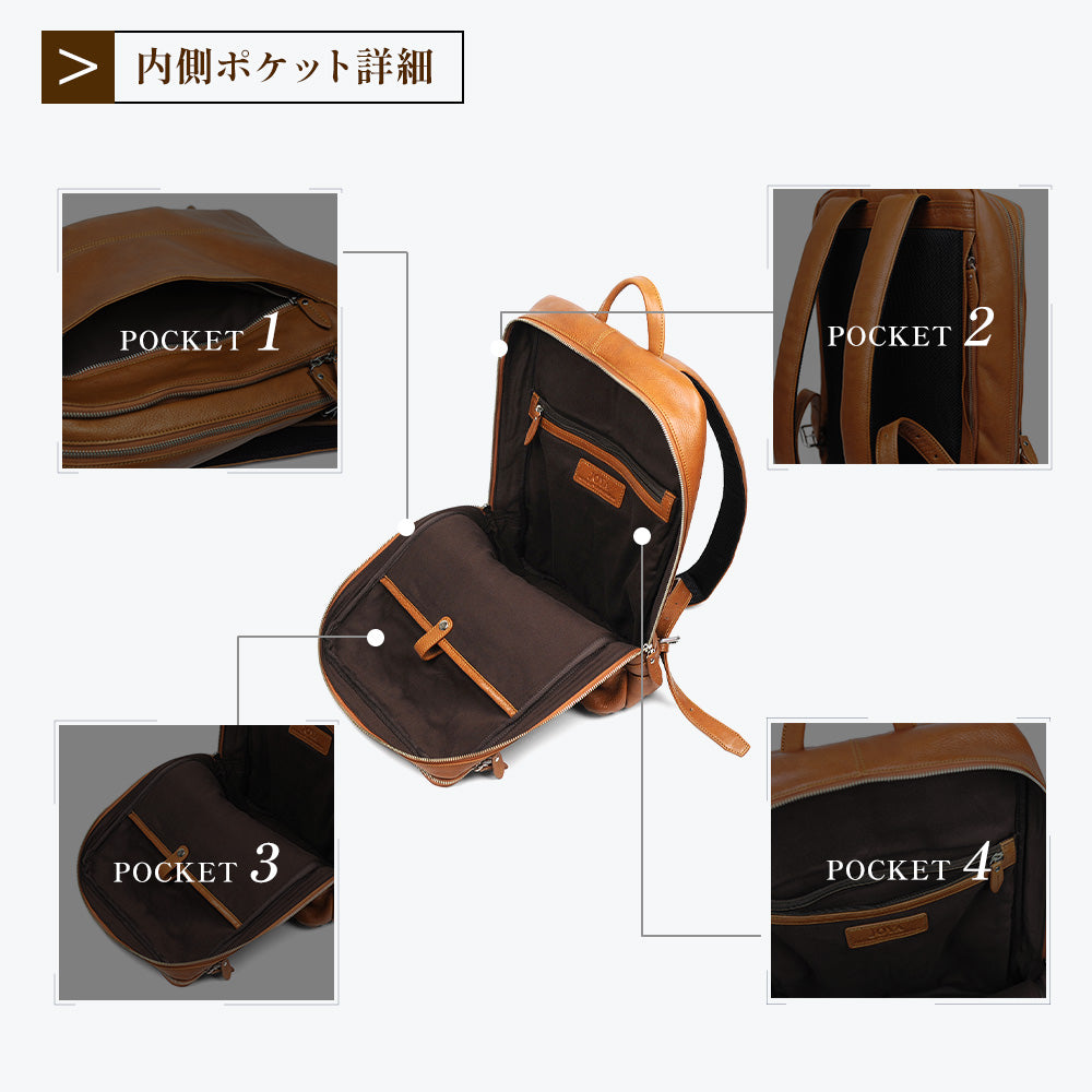 Y's レザーバッグ （リュックサック・ショルダーバッグ） JOYA｜J4607 本革 バックパック リュック 7段階調節可能 ベルト