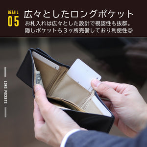 J.S Design コンパクト財布 本革 財布 メンズ ２つ折り JS-9004