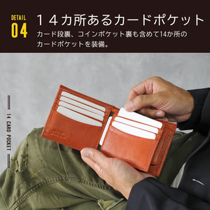 財布 メンズ 本革 二つ折り 2つ折り 二つ折り財布 薄い スリム 軽量 大容量 収納 js9031 j.s design