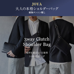 JOYA ショルダーバッグ 本革 3way メンズ 斜めがけ クラッチバッグ セカンドバッグ シンプル JV2011