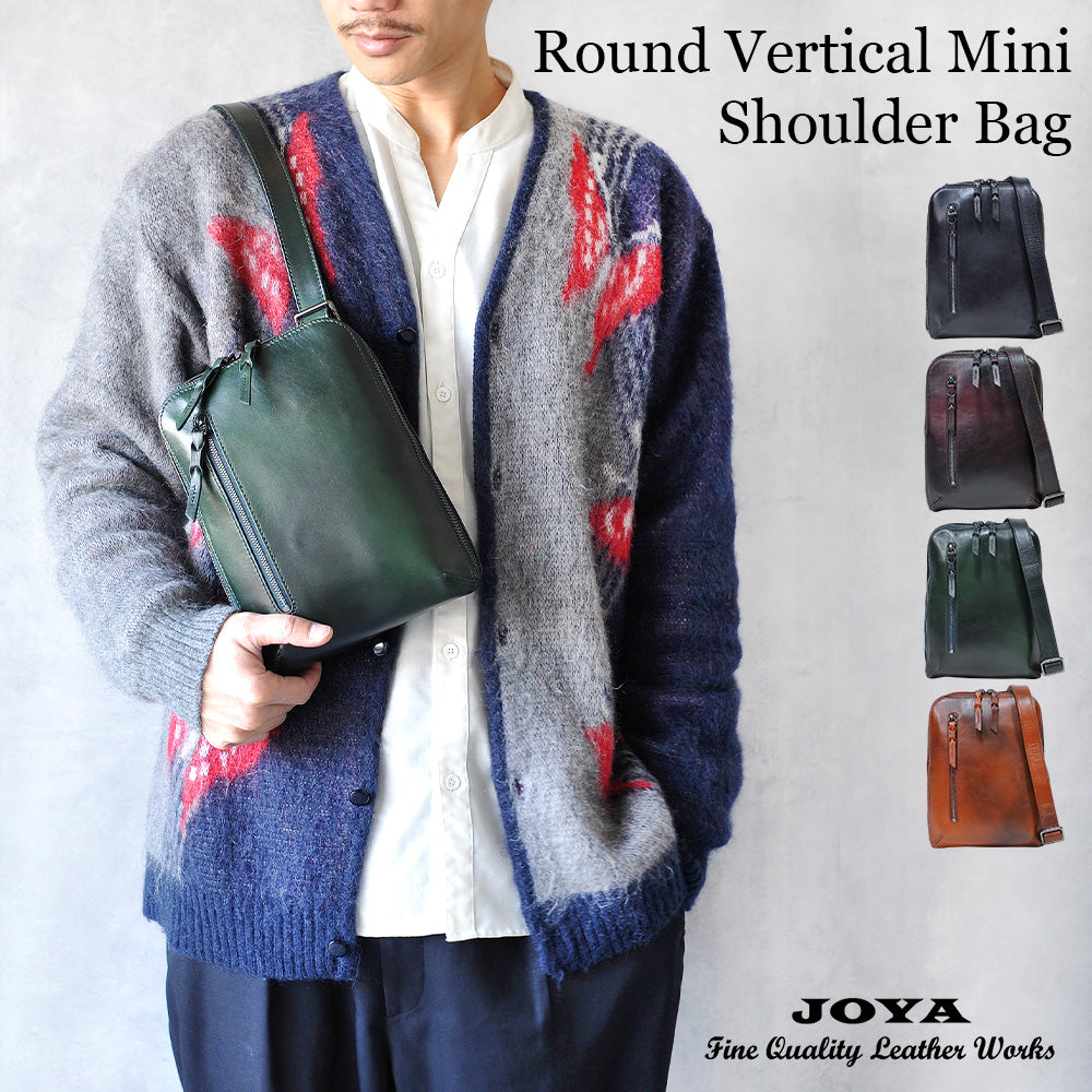 JOYA ショルダーバッグ メンズ 本革 斜めがけバッグ 軽量 かっこいい ボディバッグ 小さめ JV2013