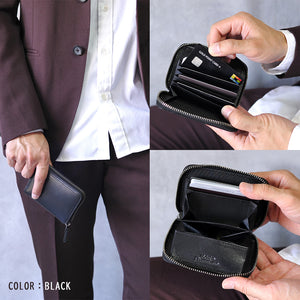 ミニ財布 本革 メンズ ポケット 薄い カードケース スリム シンプル 軽量 おしゃれ スキミング防止 JS3209 j.s design