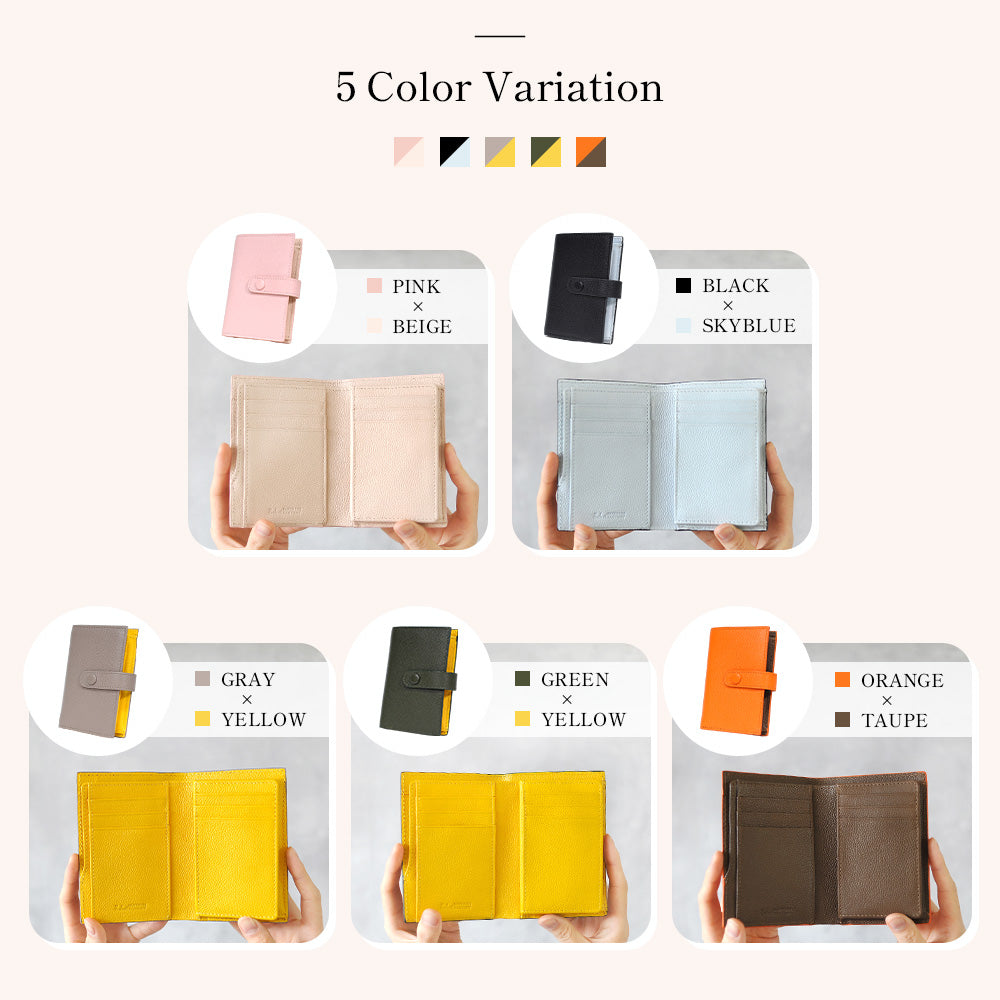 レディース　二つ折り財布 Sabet｜SA7023 本革 財布 二つ折り財布 BOX型小銭入れ レディース バイ