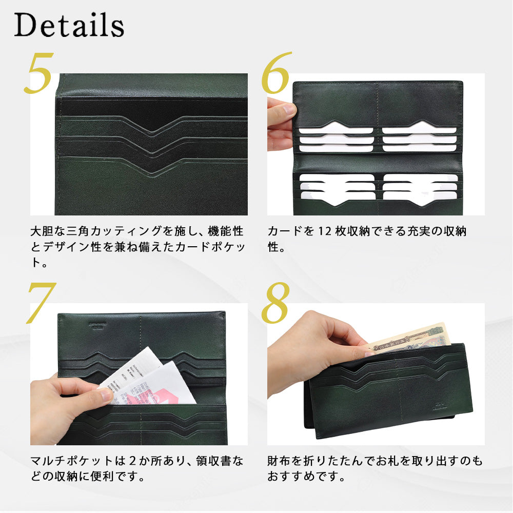 メンズ 本革 長財布 札入れ ブランド 薄型 収納 財布 カード入れ