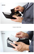 画像をギャラリービューアに読み込む, JOYA 財布 二つ折り財布 シンプル ミニ財布 本革 コンパクト 財布 メンズ J3103
