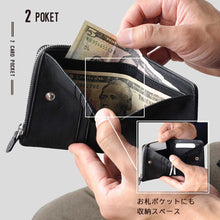 画像をギャラリービューアに読み込む, J.S Design コンパクト 本革 薄型 財布 メンズ ２つ折り 二つ折 レザー JS-9051
